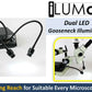 iLUMos Dual Gooseneck LED Microscope Illuminator