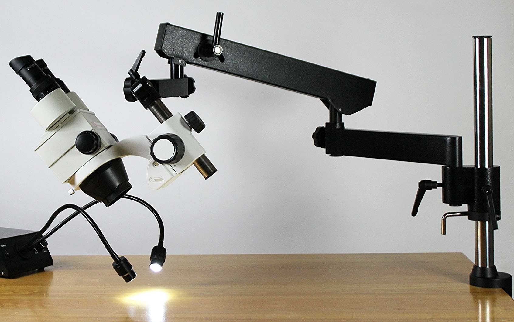 A30-50 Long Reach, Articulated Arm, Table G-Clamp, Microscope Stand