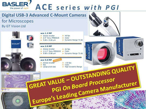 Basler ACE Series - Advanced USB-3 C-Mount Microscopy Camera Series + PGI IProcessor + Software