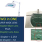 SUPER Wide Lens 2.25X & 5X Magnifier, Long Reach, Articulated Arm Desk Stand and G-Clamp Daylight LED