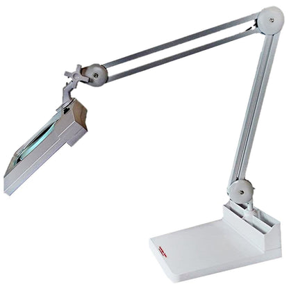 SUPER Wide Lens 2.25X & 5X Magnifier, Long Reach, Articulated Arm Desk Stand and G-Clamp Daylight LED