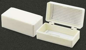 Slide Storage and Mailing Box for a 10 Slides - Tough, Plastic with Hinged Lid. Pack of 5