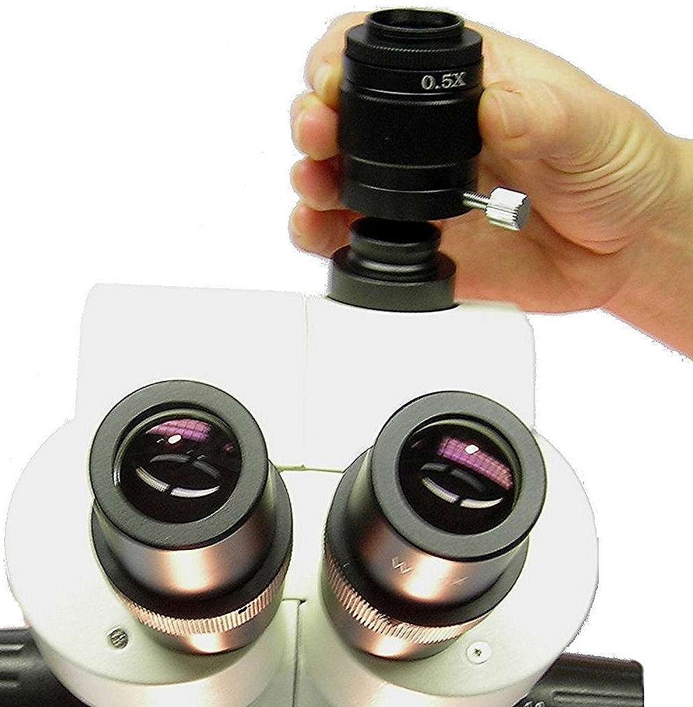 AmScope Microscopen 0.5X C-mount reductielens voor MU-serie camera's, RU050, zwart - dubbel gezichtsveld, PE_ (polyethyleen), LED, 0,1 kg AmScope Microscopen 0.5X C-mount reductielens voor MU-serie camera's, RU050, zwart - dubbel gezichtsveld, PE_ (polyethyleen), LED, 0,1 kg