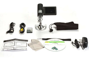 10X -300X Portable Digital Microscope, Handheld Microscope, Built-in Screen, polariser