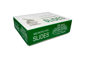 Frosted End Glass Microscope Slides (3"x1" - 25.4mm X 76.2mm) packed into 5 Boxes of 50