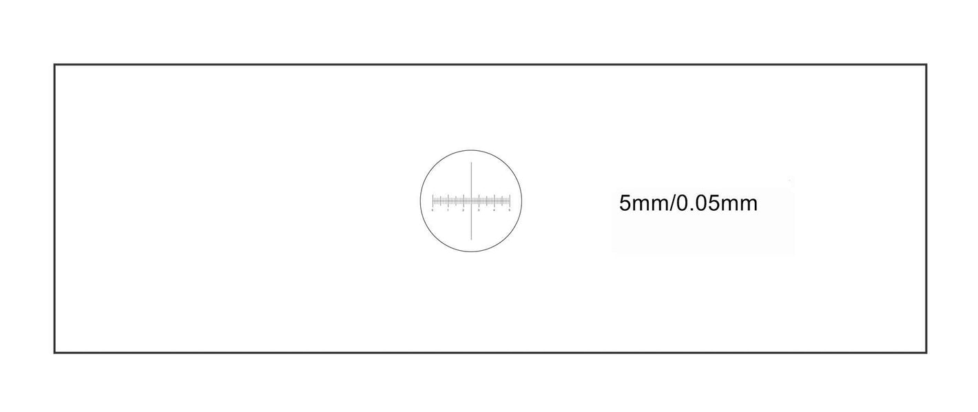 Micrometer Glass Slide for Microscope Calibration 5mm Horizontal Scale 100 divisions -50um intervals