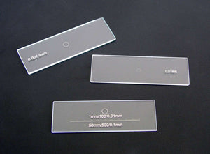 Micrometer Glass Slide for Microscope Calibration 5mm Horizontal Scale 100 divisions -50um intervals