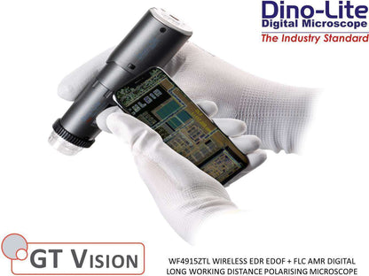 Dino-Lite WF4915ZTL Digital Wireless EDR/EDOF + AMR/FLC Polarising LWD Microscope 10-140X 1.3MP
