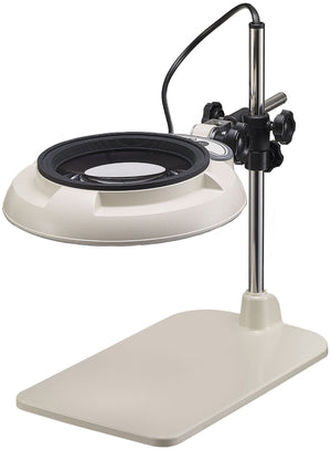 Otsuka 2X-8X Industrial Grade Horizontal Arm, Desk Stand LED Magnifier, Wide Lens