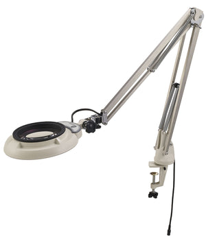 Otsuka 2X-8X Industrial Grade Articulated Arm G-Clamp Daylight LED Magnifier Wide Changeable Lens