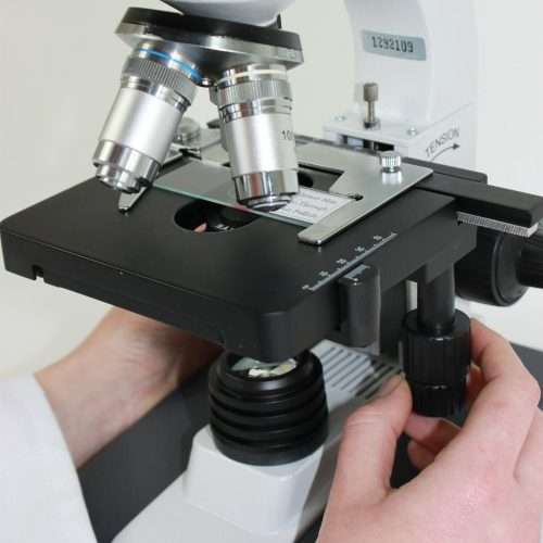 GX Microscopes UltraBIO-3 40X-1000X Routine Grade, Binocular Upright Microscope. Battery powered