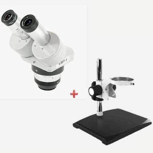 Meiji EMT-2 Stereo Dual Magnification Microscope 10X + 30X + Large Base Pillar Stand 2822