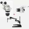 Meiji EMT-2 Stereo Dual Magnification Microscope 10X + 30X + Long Articulated Arm + Desk Base A20-50