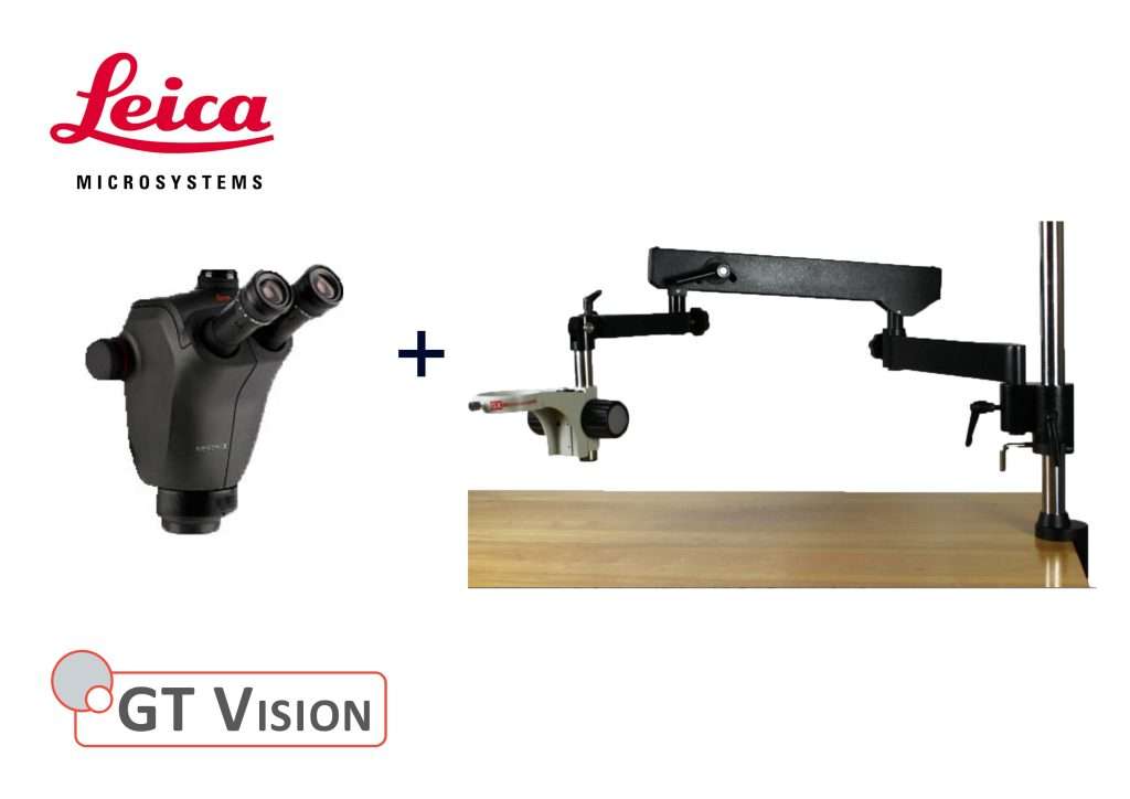 Leica Ivesta 3 Trinocular Stereo microscope on Articulated Arm Stand with Table Clamp