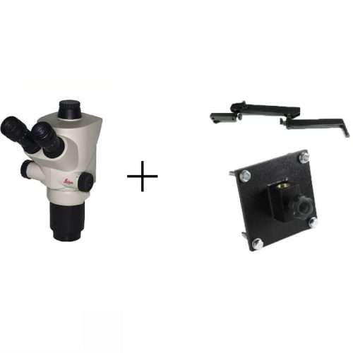 Leica S APO Stereo Zoom Microscope on Articulated Arm Stand with Wall Mount