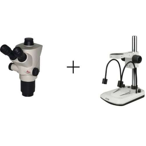 Leica S APO Stereo Zoom Microscope on Dual LED Gooseneck Stand